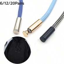 6/12/20Pairs Metal Rope Buckle Hoodie Pants Waistband Cap Rope Pendant Clip Buckle Rope End Clasp Accessories Metal Hanging Plated Bell For Sweatshirt Pants Head Cap Rope Button Decorative Buckle Rope Stop Buckle - Multicolor - View 2