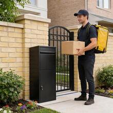 Shoze Oversized Lockable Wall Mount Mailbox, Sturdy Outdoor Post Box With Lock, Large Capacity For Daily Letters, Mails And Multiple Packages Storage For Home & Yard Use - Black - View 8