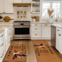 1pc, Home Decor, Funny Cow Pattern Print, Linen Kitchen Rug, Kitchen Mat, Floor Mat, Bathroom Mat, Door Mat, 3D Print Rectangular, Suitable For Living Room, Bedroom, Hallway, Bathroom, Laundry Room - Polyester Rug, Suitable For Indoor And Outdoor Home Decor - Multicolor - View 4