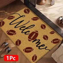 1 pieza, Decoración del hogar, Estampado de patrón de café, Alfombra de cocina de lino, Tapete de cocina, Tapete de piso, Tapete de baño, Tapete de puerta, Impresión 3D rectangular, Apto para sala de estar, dormitorio, pasillo, baño, lavandería - Alfombra de poliéster, Apto para decoración del hogar interior y exterior - Multicolor - Ver 17