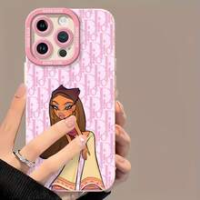 Yasmin rosa crema moda Y2Kfunda de teléfono Fundas compatibles con ,Apple,VIVO,OPPO,,, y Honor.Fabricadas en silicona TPU,ofrecen protección contra golpes y caídas. - Blanco - Ver 2