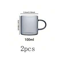 12/6/4/2 Pcs Set, 100ml/3.5oz Transparent Smoky Gray High-Quality Exquisite Glass Teacup, Breakfast Coffee Cup, Creative Water Cup, Minimalist Heatproof, Suitable For Kitchen, Living Room, Gift (Without Cup Holder) - Clear - View 9