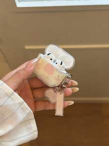 Funda de Auriculares con Ilustración de Estrella a Rayas Moradas + Anillo Colgante Compatible con Apple Pro 2/ Pro/ 4/ 3/ 2 - Blanco - Ver 5