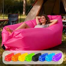 Multicolor Single Inflatable Lazy Sofa, Portable Outdoor Beach Air Sofa Bed, Foldable Camping Sleeping Bag for Comfortable Rest - Verde - Ver 2