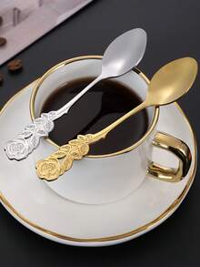 Customize 6 Sets Of Rose Tea Spoon Gift Sets, Including Cards, Spoons, And Gauze Bags, Hotel Wedding Desktop Gifts, Suitable For Restaurants, Weddings, Birthdays, And Graduation Parties - Multicolor - View 6