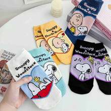 SNOOPY 1 Set 2026 New Cute Fun Heart-Shaped Socks, Suitable For Daily Home And Travel Wear, Fashionable And Practical, Small Gift Or Surprise For Friends And Family (Random Style) - Multicolor - View 4
