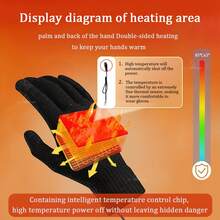 Electric Heated Gloves, Winter Warm Gloves, Knitted Gloves, Smart 3-Level Temperature Control, Double-Sided Heating, Automatic High-Temperature Cut-Off, USB Connection Supported. The Best Winter Gift - View 4