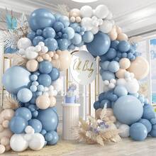 Kit de 149 piezas de arco de globos y guirnalda en azul empolvado, azul niebla de pizarra, azul macaron, blanco arena para decoraciones de cumpleaños, baby shower, boda, despedida de soltera y revelación de género - Multicolor - Ver 1