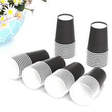 10/20/50/90 Stück Einweg-Partybecher in Schwarz, 9oz Papierbecher, Getränkebecher, Kaltgetränkebecher, Kaffeebecher, Wasserbecher, perfekt für Geburtstagsfeiern, Hochzeiten, Schulanfang, Muttertag - Schwarz - Übersicht 3