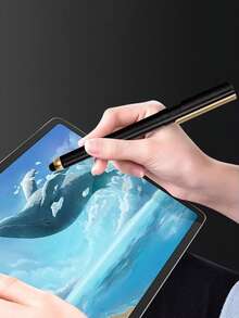 1pc 2-In-1 Stylus Ballpoint Pen, Suitable For Students, Dual-Use Capacitive Touch Screen Pen, Universal For Phone/Tablet, 5 Colors Available: Green/Pink/Blue/Grey/Black, Back To School - A - View 2