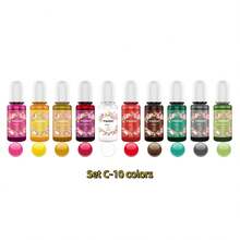 10色UV樹脂顏料組，10ml/0.34fl Oz/個，適用於環氧樹脂和UV手工藝，DIY珠寶製作著色劑 - A - 查看 12