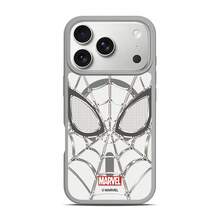 Miniso Marvel Avengers 蜘蛛人個性化蜘蛛網 MagSafe 磁吸充電手機殼，適用 iPhone 17/17 Pro Max/16/17 Pro/15/14/16 Plus/17 Air/13/15 Pro/12/15 Plus，男款防摔保護殼，相容 Apple - 灰色 - 查看 1