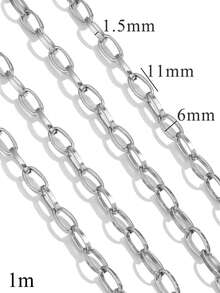 1m 304 Stainless Steel Hip-Hop Style Heart, Oval And Other Chain Necklace And Bracelet, DIY Jewelry Making, Suitable For Daily Wear - Chain - View 13