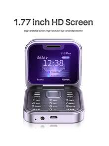 SERVO I16 Pro 2G Teléfono Plegable Mini Dual SIM Marcación Rápida Lista Negra Grabación de Llamadas Linterna Pantalla de 1.77 Pulgadas Teléfono Plegable - Azul - Ver 5