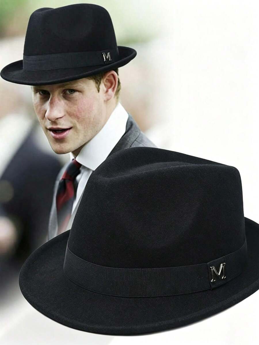 1 buah Topi Koboi Barat Modis Bertepi Kecil Ukuran M-Mark untuk Musim Gugur, Lingkar Kepala Besar, Topi Jazz yang Membuat Wajah Terlihat Lebih Ramping - beraneka warna - View 1
