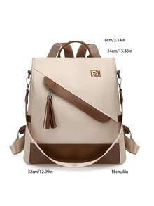 Lightweight Waterproof Dual‑Use Backpack For Women Office Travel & Daily Outings - Beige - View 8