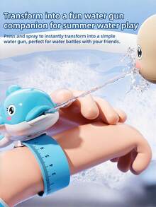 Children's Cute Clapping Water Gun, Summer Mini Turtle Dolphin Wrist Water Gun, Outdoor Beach Pool Water Fight Toy, Pool Toy, Beach Baby Toy, Water Gun, Toy. Ideal Gift For Children's Party And Children's Day - Multicolor - View 6