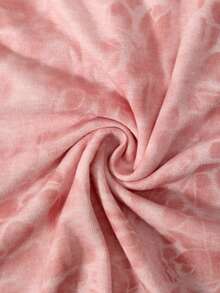 Camiseta casual de mujer con estampado tie-dye rosa, cuello redondo, manga corta, ajuste holgado, top básico transpirable para uso diario y streetwear - Rosa - Ver 8