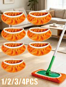 1/2/3/4PCS Super Absorbent And Reusable Mop Pads, Polyester Cleaning Cloth Suitable For Dry And Wet Floor Care, Easy To Replace Pads For Home Cleaning, Dry And Wet Wiping | Connector Pad | Cleaning Cloth, Floor Cleaning Mop - Multicolor - View 1