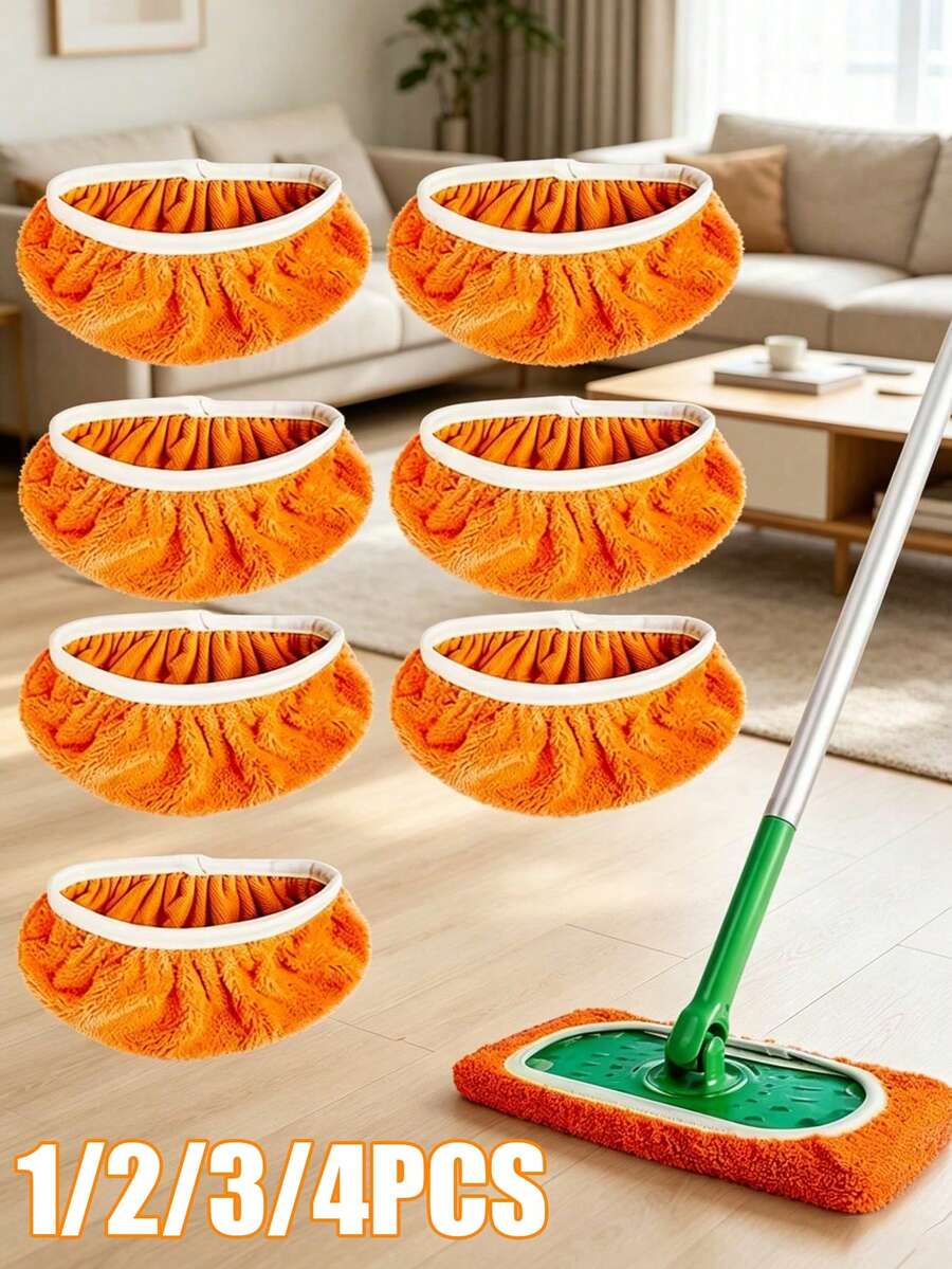 1/2/3/4PCS Super Absorbent And Reusable Mop Pads, Polyester Cleaning Cloth Suitable For Dry And Wet Floor Care, Easy To Replace Pads For Home Cleaning, Dry And Wet Wiping | Connector Pad | Cleaning Cloth, Floor Cleaning Mop - Multicolor - View 1