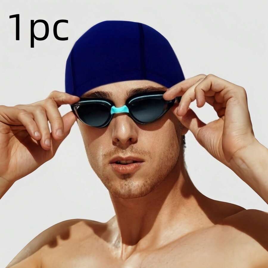 1個成人柔軟布料泳帽，舒適透氣不緊繃游泳帽，防水花卉印花浴帽適用於男女，日常使用，適合大多數頭圍，多色可選，可伸縮且易於穿戴