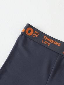 Tween Boy 4pcs Letter Waistband Mid-Rise Boxer Briefs - Multicolor - View 5