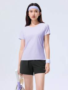 XTEP Women's Quick-Dry Sports Set Summer 2026 New Fitness Training Breathable Running Casual Badminton Set Light Purple - Light Purple - View 4