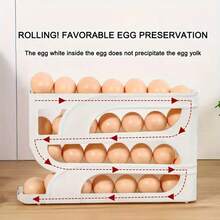 1PC 3-Tier Automatic Rolling Sliding Refrigerator Storage Rack - Heavy Duty Transparent Plastic Space-Saving Shelf, Non-Slip Design, Manual Operation (No Battery Required), Suitable For Refrigerator, Pantry And Behind Door Storage - Compatible With Eggs And Other Items (Drawer-Style Cabinet Rack) - Multicolor - View 6
