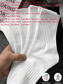 白色中筒襪 男女款 情侶可愛女孩款 防臭吸汗 透氣網孔 柔軟光滑 適合運動 商務 假日日常穿著 全年全天舒適 - 彩色 - 查看 14