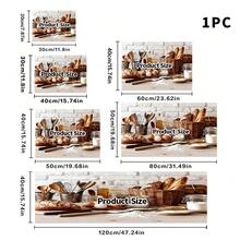 1pc Dish Drying Mat, Coffee Machine Mat, Printed With Baking Bread, Flour, Kitchen Utensils Patterns, Durable Polyester Fiber Absorbent Mat, Suitable For Dining Table, Cafe And Other Scenes, Multi-Purpose Drainage Mat, Home Gift, Tabletop Decor - XYLSD-461 - View 5
