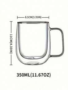1-2-4個 250/350ml 雙層隔熱玻璃咖啡杯附手把 - 適合拿鐵、瑪奇朵、美式咖啡、卡布奇諾 - 可重複使用、防滑，適合情人節、父親節、母親節、畢業季、日常使用 | 時尚咖啡杯 | 耐用咖啡杯 - 彩色 - 查看 12