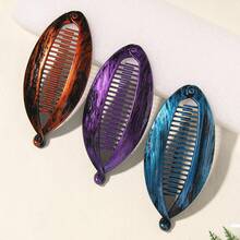 Large Size Fish Clip Painted Plastic Hair Clip, Ponytail Clip, Bean Clip, Banana Clip, Flat Fish Clip, 3pcs Set - Multicolor - View 8