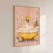 1pc Frameless Bathroom Wall Art Bathtub  Pattern Toilet Print Digital Download Poster Aesthetic Apartment Dorm Decor Back To School Funky Posters Dorm Essentials - Bathroom - View 3