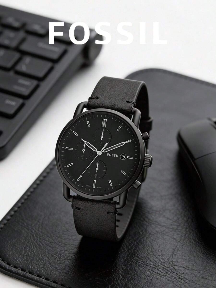 Fossil Quartz Men's Watch, Multifunctional Business Fashion, Model FS5504 - Black - View 1