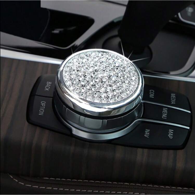 TRTY Car Center Console Multimedia Modification Knob Cover, Rhinestone Sparkling, Interior Knob Protective Cover Sticker, Suitable For BMW New 1 Series 3 Series GT 5 Series 7 Series X3 X6, Also An Ideal Holiday And Birthday Gift - Car Multimedia Knob Cover - View 10