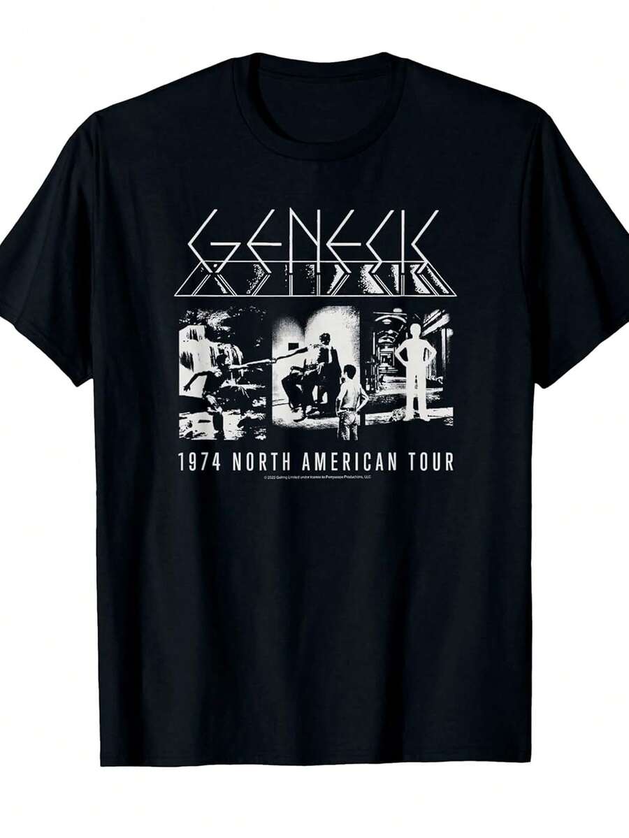 Vintage-Herren-T-Shirt von der Genesis-Tour 1975, Motiv Vintage - Schwarz - Übersicht 1