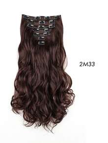 7pcs Clip-In Hair Extensions, 22 Inch Wavy Hair Pieces, Women's Volumizing Hair Extensions, Suitable For Daily Wear, Party, Wedding And Festival, Halloween - Multicolor - View 10