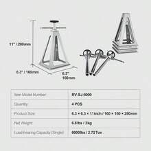 [Free Shipping] Aluminum Leveling Supports 4 Pack For Travel Trailer Camper Motorhome, 6000 Lbs Capacity Single Screw Lift 11-17 Inch Height Adjustable Stable Base Structure-XY786444 - Default0 - View 8