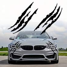2pcs Black Monster Claw Print Car Stickers, Car Decal Decorative Stickers, Suitable For Various Vehicles - A - View 1