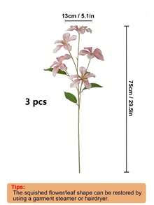 1 Stück künstliche Seidenorchidee, rosa Orchidee, Kunstblume, 29.5 Inches, geeignet für Zuhause, Büro, Hochzeitstisch-Dekoration, Party, Terrasse, Garten, Sommerdekoration - Pink - Übersicht 6