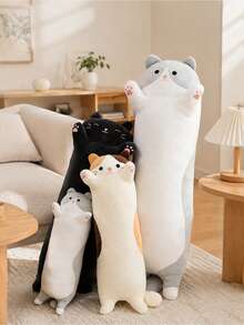 Molutian 可爱柔软长毛猫玩偶，办公午睡枕，睡眠枕，家居装饰礼品，儿童毛绒玩偶，蝙蝠毛绒玩偶，柔软可爱抱枕，万圣节，圣诞节毛绒靠垫，有两种尺寸可选 - 彩色 - 查看 2