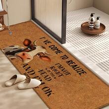 1pc, Home Decor, Funny Cow Pattern Print, Linen Kitchen Rug, Kitchen Mat, Floor Mat, Bathroom Mat, Door Mat, 3D Print Rectangular, Suitable For Living Room, Bedroom, Hallway, Bathroom, Laundry Room - Polyester Rug, Suitable For Indoor And Outdoor Home Decor - Multicolor - View 3