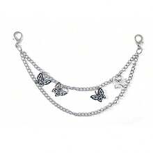 1pc Cherry Chain Bag Jewelry,Y2K Style Alloy Chain,Handbag Decorative Chain Butterfly/Heart/Star Keychain Decoration,Pink Heart And Galaxy Pendant - Multicolor - View 10
