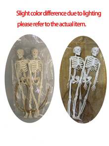 2 chiếc tượng xương nhỏ trang trí Halloween - Trang trí xương có thể tạo dáng, tượng xương nhựa nhỏ phù hợp để tạo trang trí nhà đáng sợ, trang trí nhà ma, quà tặng tiệc - nhiều màu - Xem 2