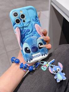 Disney Has Authorized, Phone Case - Chain Set, The Stitch Lilo & Stitch 3D Phone Case Plus A Silicone 3D Stitch Bracelet With Metallic Ring Removable Bracelet, Stitch And Angel Pattern, Compatible With Iphone17/16/15/14/13/12/11/XS/XR/X Plus Pro Max, A Stylish Cartoon Phone Case, The Perfect Gift Choice, Phone Protection, Durable Phone Cover, Great Gift For Friends And Family. - 白色 - 查看 1