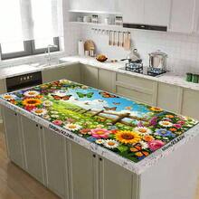 1pc Dish Drying Mat, Coffee Machine Mat, Pastoral Wooden Fence Floral Butterfly Print, Durable, Excellent Water Absorption, Suitable For Dining Table, Cafe And Other Scenes, Create Natural Fresh Atmosphere, Multipurpose Drainage Mat, Home Gift, Tabletop Decor - XYLSD-469 - View 11