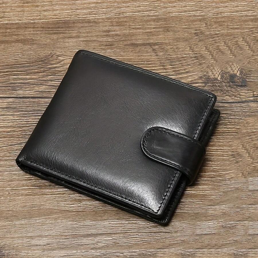 2026 Men's Genuine Leather Wallet Multifunctional Anti-Theft Credit Card Holder Cowhide Wallet - Black - View 1