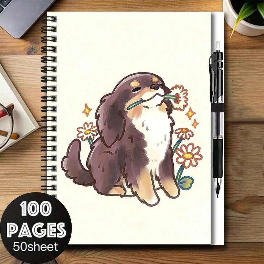 1套可愛寵物插畫螺旋線圈筆記本附筆,工作與學習的好幫手,適合學校筆記、日常規劃與日記書寫。外觀精美,100頁大容量。無論是畢業禮物、生日或其他場合,都是貼心的禮物選擇,開啟美好的書寫時光! - A款+1支筆 - 查看 1