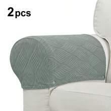 2pcs/Set Solid Color Jacquard Sofa Armrest Covers, Super Soft Elastic Sofa Armrest Protector, Dust-Proof, Suitable For All Seasons - Multicolor - View 7
