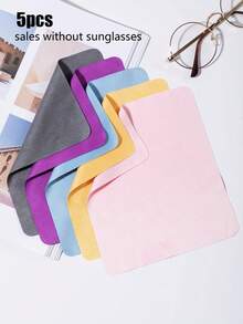 5pcs High-Quality Microfiber Eyeglass Cleaning Cloth, Reusable Eyeglass Cleaning Cloth, Fashion Eyeglass Cloth, Phone Screen/Watch Wiping Cloth - Multicolor - View 8